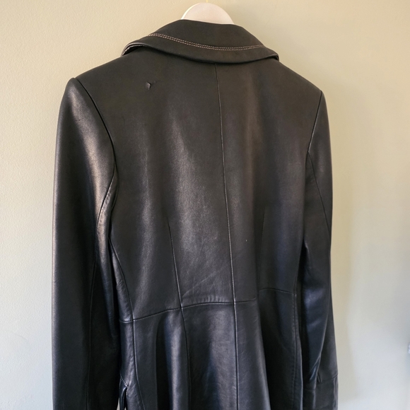 Danier S Vintage 90s Modern Contemporary Mobwife Dark Brown Leather Jacket - Picture 13 of 16